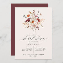 Boho Wildflowers Fall Bridal Shower