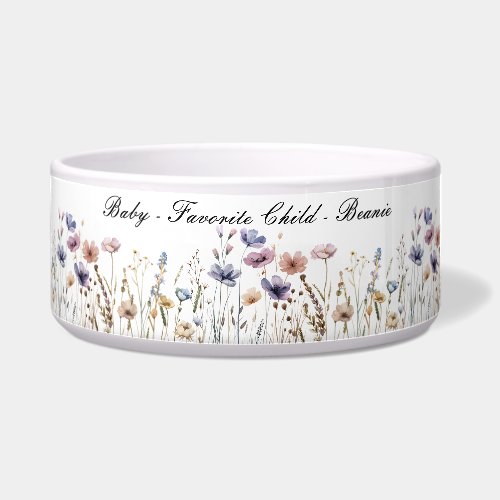 Boho Wildflowers Favorite Child Pet Bowl