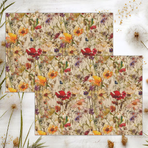 BOHO WILDFLOWERS FLORAL DECOUPAGE  TISSUE PAPER