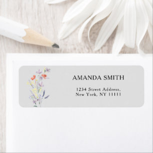 Boho Wildflowers Floral return label