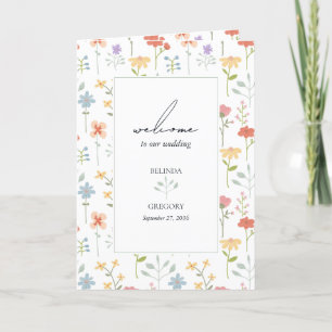 Boho Wildflowers Floral Wedding Order of Service Program