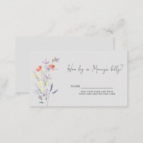 Boho Wildflowers How big is mommys belly Enclosure Card