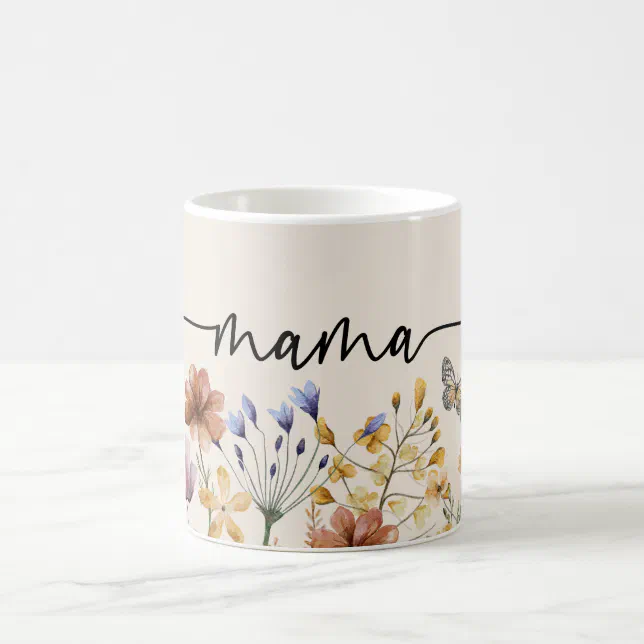 Boho Wildflowers Mama Coffee Mug | Zazzle