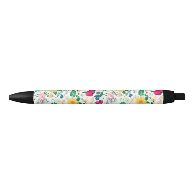 Boho Wildflowers Meadow Floral Design Pen (Front)