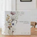 Boho Wildflowers Modern Floral Wedding Album 3 Ring Binder<br><div class="desc">This wedding album design features a simple, soft side loose bouquet of yellow, cream, blue, lavender, and green wildflowers. It's delicate and elegant. Personalize it with the wedding couple's names and initials and the wedding date. This binder album was created by Simply Farmhouse Press, and is part of the Boho...</div>