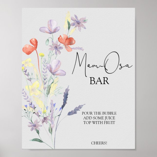 Boho Wildflowers \ Mom-osa bar Poster (Front)