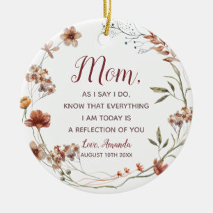 Boho Wildflowers Mother of the Bride Ceramic Ornament