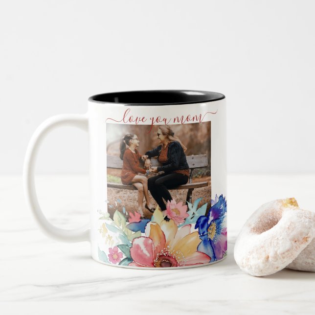 Boho WildFlowers Mother's Day Mug (With Donut)