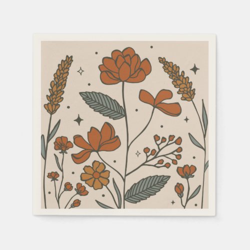 Boho Wildflowers  Napkins