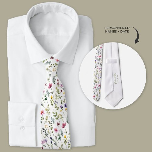 Boho Wildflowers Neck Tie