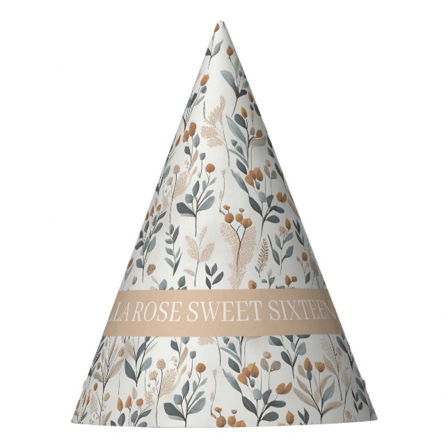 Boho Wildflowers Party Hat (Front)