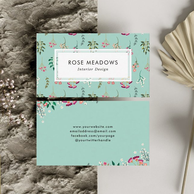 Boho Wildflowers Pattern Business Card (Creator Uploaded)