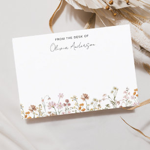 Boho Wildflowers Personal Stationery  Thank You Card