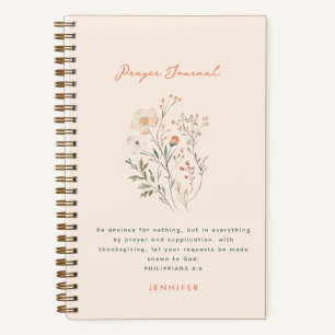 Boho Wildflowers Personalized Prayer Journal