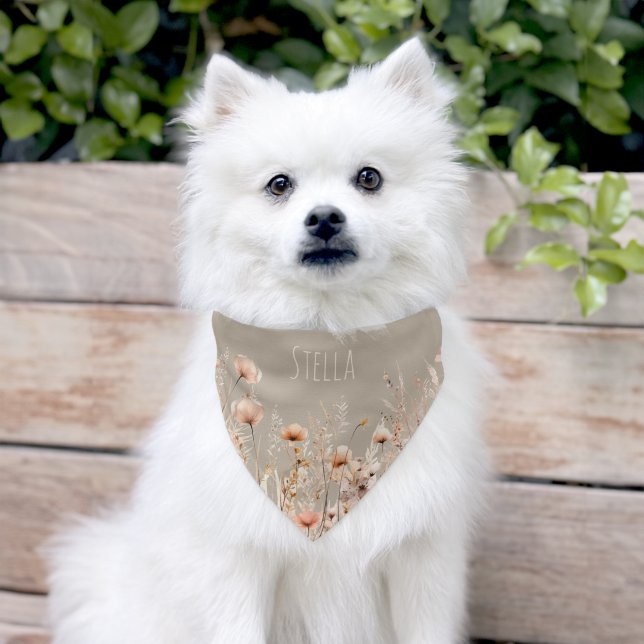 Boho Wildflowers  Pet Bandana Collar (Dog)