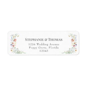 Boho Wildflowers Return Address Label