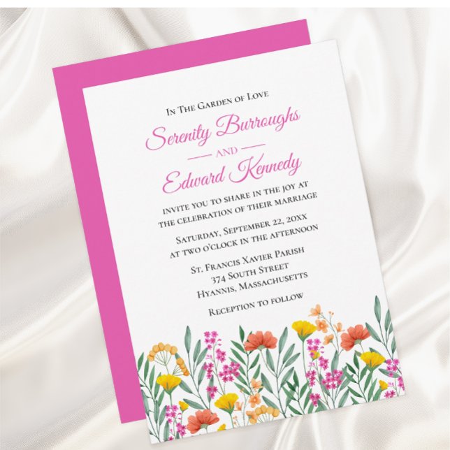 Boho Wildflowers  Summer Garden Floral Wedding  Invitation (Creator Uploaded)