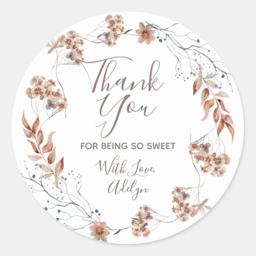 Boho Wildflowers Thank You for being here Stickers