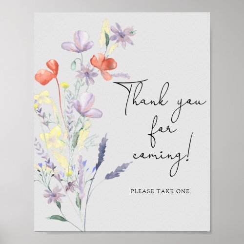 Boho Wildflowers  Thank you for coming Poster
