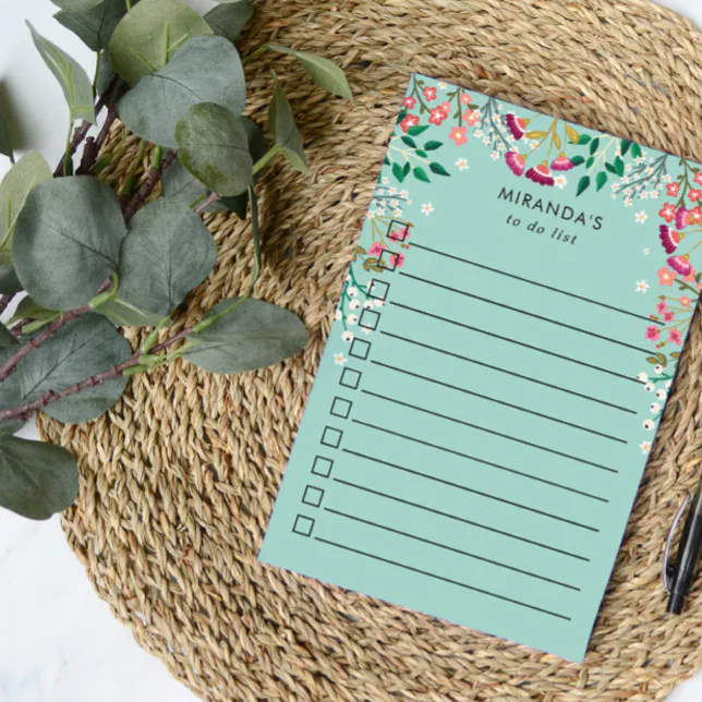 Boho Wildflowers - To Do List - Name Post-it Notes | Zazzle