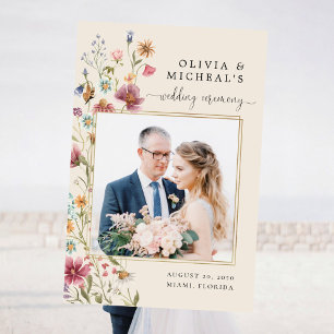 Boho Wildflowers Wedding Ceremony Photo Prop Foam Board