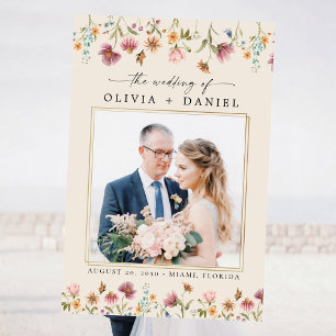 Boho Wildflowers Wedding Ceremony Photo Prop Foam Board