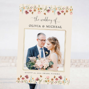 Boho Wildflowers Wedding Ceremony Photo Prop Foam Board