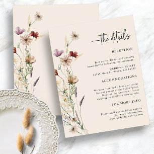 Boho Wildflowers Wedding Enclosure Card