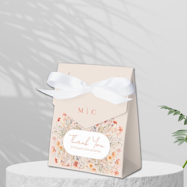 Boho Wildflowers Wedding Favor Boxes (Creator Uploaded)