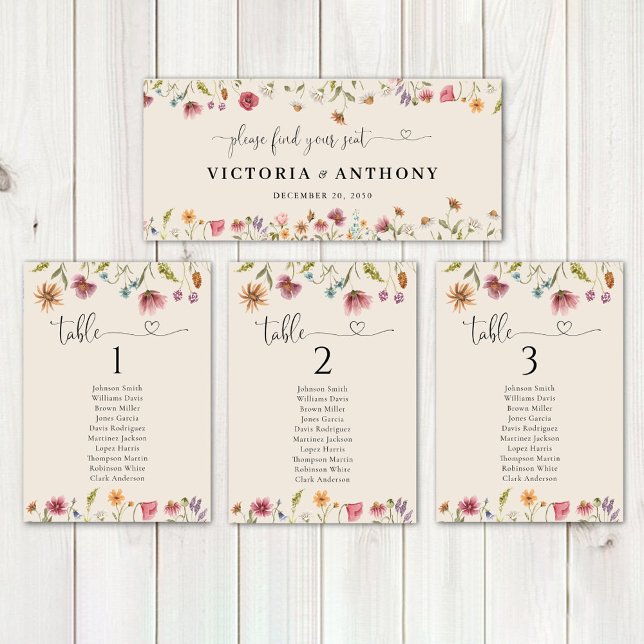 Boho Wildflowers Wedding Head Table Sign (Creator Uploaded)