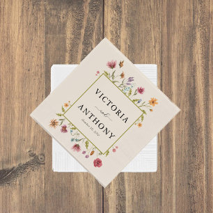 Boho Wildflowers Wedding Napkins