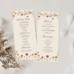 Boho Wildflowers Wedding Program<br><div class="desc">Boho Wildflowers Wedding Program. Find matching items in the Boho Wildflower Dreams Collection.</div>