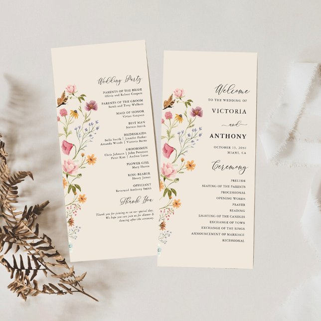 Boho Wildflowers Wedding Program (Creator Uploaded)
