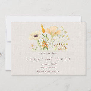 Boho Wildflowers Wedding Save The Date
