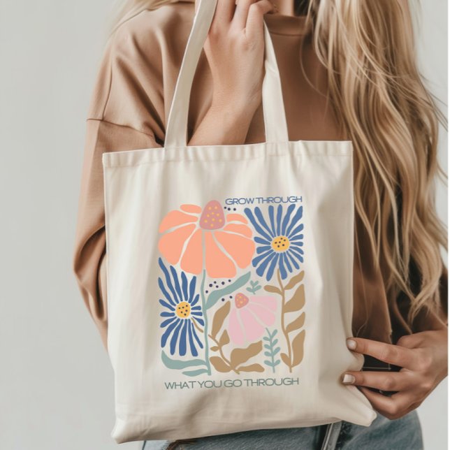 Boho Wildflowers with Inspirational Quote Tote Bag (Creator Uploaded)