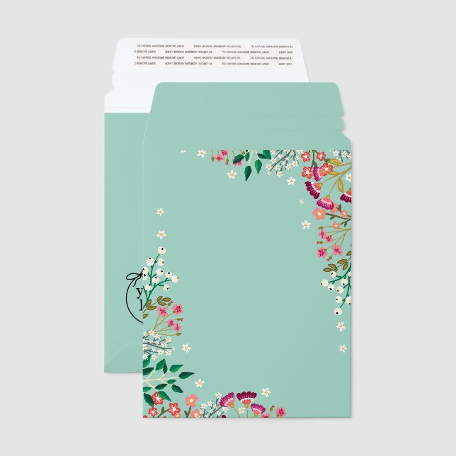Boho Wildflowers With Your Logo & Website Envelope Mailers (Front & Back)