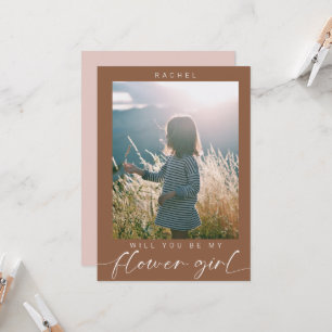 Boho Will you be my Flower Girl Photo Chic Invitation