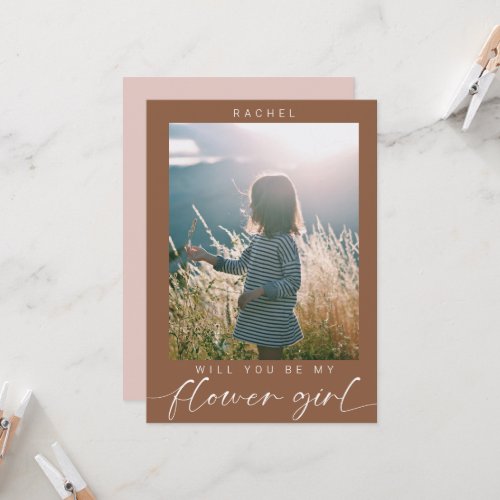 Boho Will you be my Flower Girl Photo Chic   Invitation