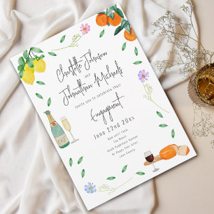 Boho Wine and Cheese Engagement Party Invitation