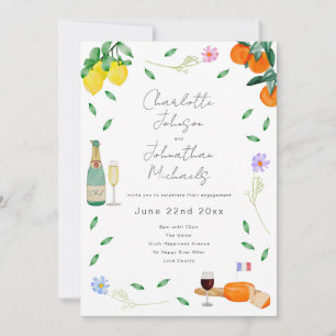 Boho Wine & Cheese Engagement Party Invitation