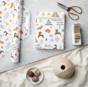 Boho Winter Animals Christmas Wrapping Paper