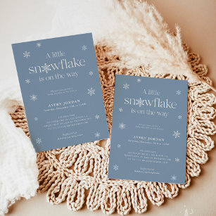 Boho Winter Baby Shower   Snowflake Wonderland Inv Invitation