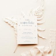 Boho Winter Baby Shower | Snowflake Wonderland Invitation