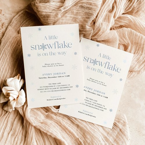 Boho Winter Baby Shower  Snowflake Wonderland Invitation