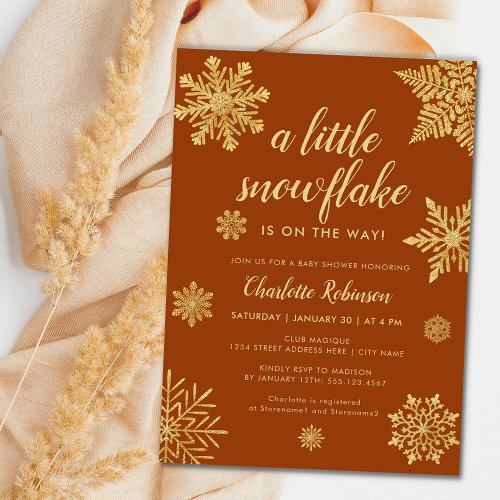 Boho Winter Baby Shower Snowflake Wonderland Invitation