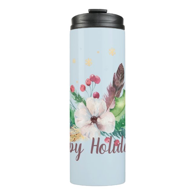Boho Winter Bouquet Customizable   Thermal Tumbler (Front)