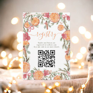 Boho Winter Dried Citrus Floral Bridal registry Enclosure Card