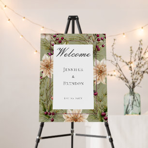 Boho Winter Greenery Boughs Sage Green Wedding Foam Board