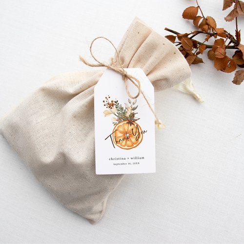 Boho Winter Holiday Wedding Dried Orange Gift Tags