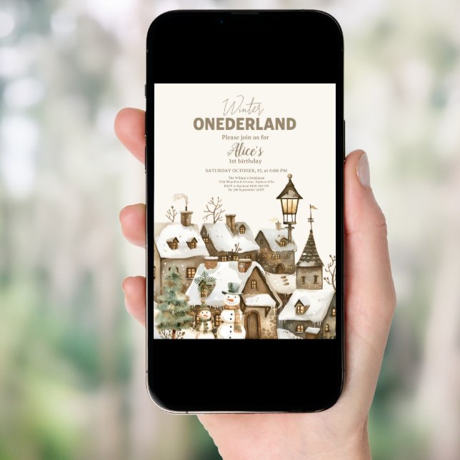 Boho Winter Onederland Birthday Invitation (Front Digital)